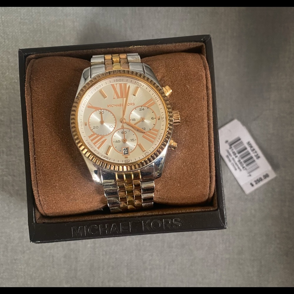 Michael Kors Tri-Tone Lexington Metal Watch